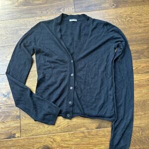Miu Miu cashmere cardigan black size 44 6 8 button front v-neck
